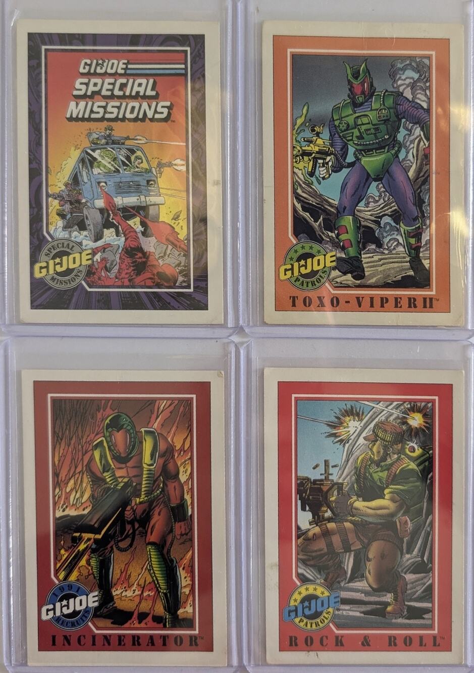 Vintage 1991 GI Joe Trading Card Lot Rock & Roll Toxo Viper Incinerator Impel